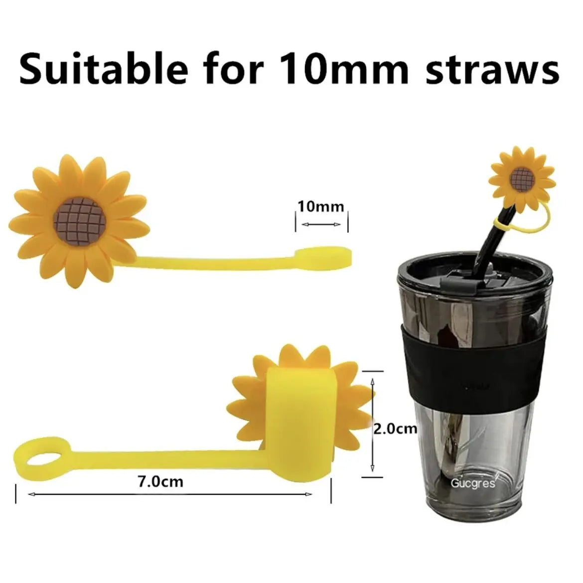 1-12PCS Cute  Snoopy Straw Cover Cap with 30&40Oz Cup10Mm Straw Toppers Reusable Dust-Proof Straw Caps Cartoon Drink Stra